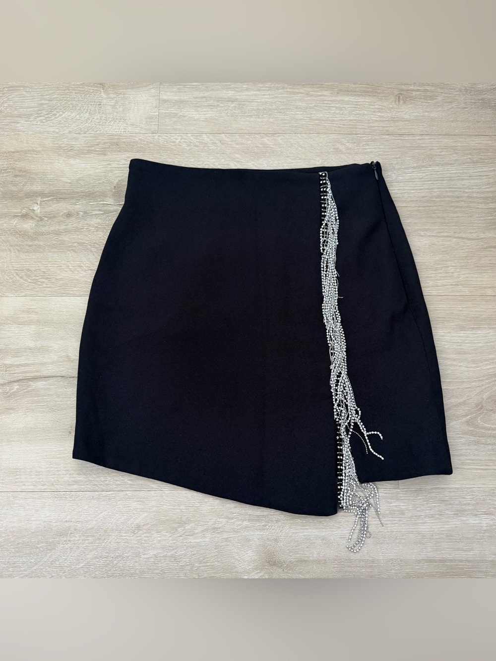 Zara Black Embellished Mini Skirt